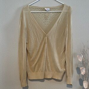 LuLaRoe Cream Cheryl V-Neck Sweater Soft Knit